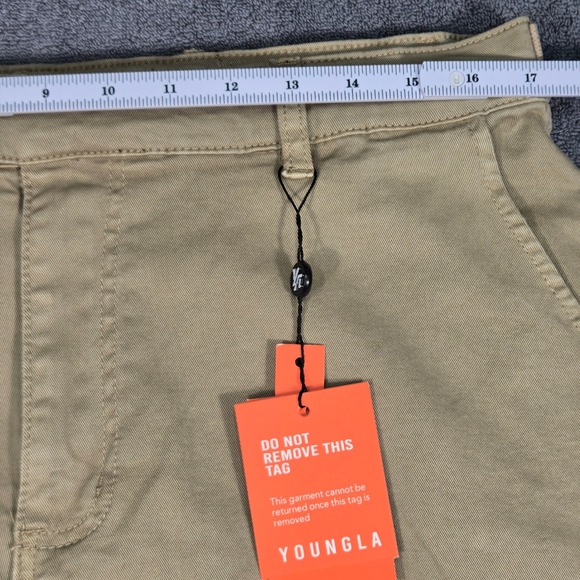 YoungLA Cargo Pants Mens L Khaki Tan NEW 6032 Adjustable Waist Straight Leg - Picture 6 of 16
